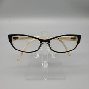 Safilo Elasta E700 Black Cream Cat Eye Eyeglasses Frames Made in Italy 130mm
